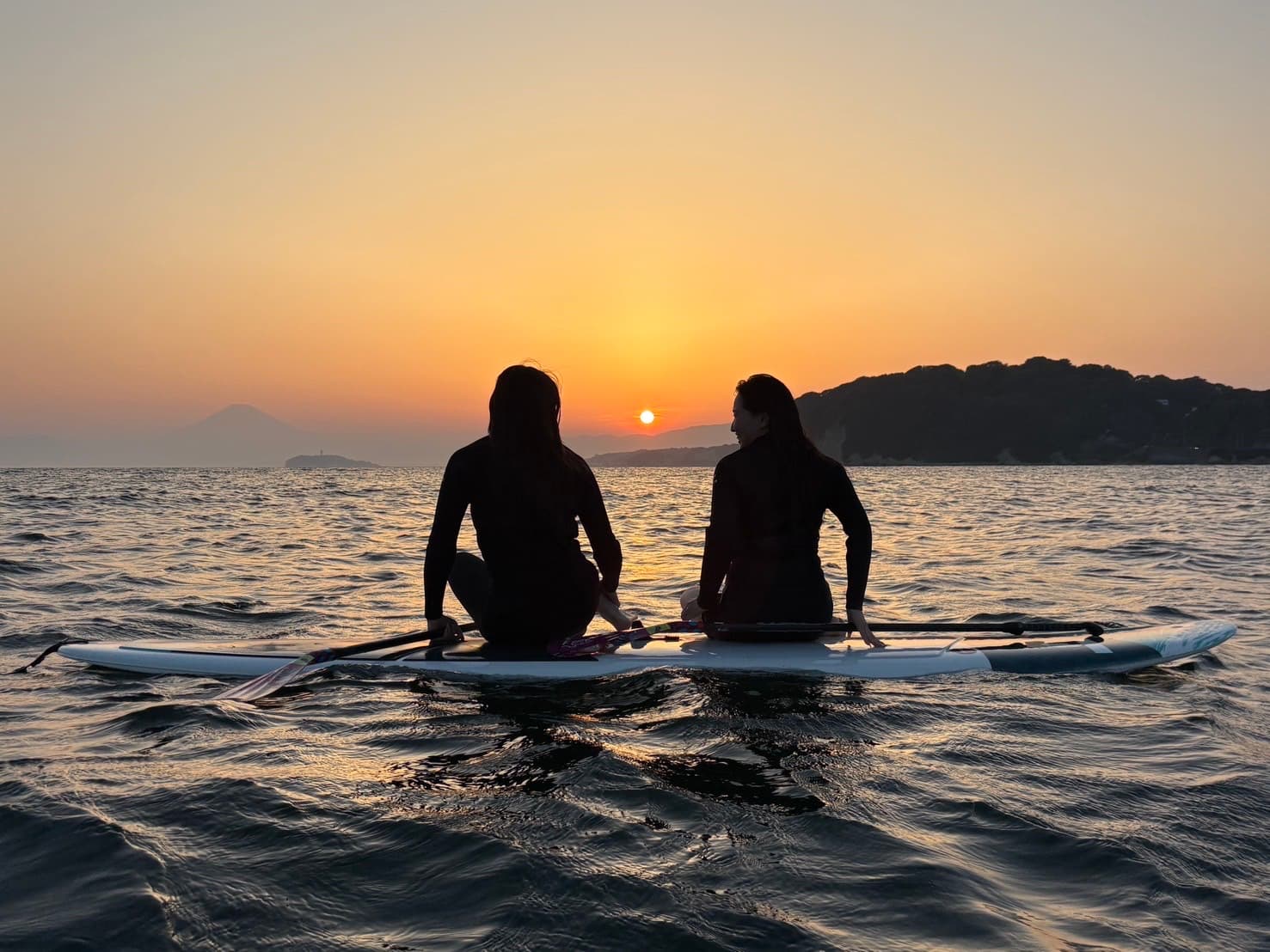 夕日の逗子湾でSunset SUP